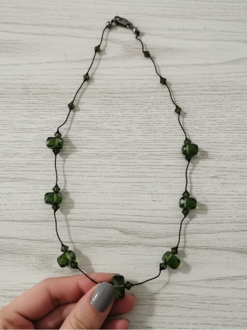 Vintage Olivine Crystal Artisan Necklace